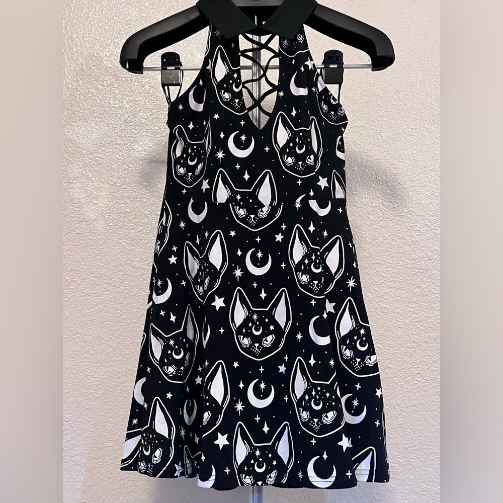 Too Fast Rat Baby Celestial Kitty Halter Dress